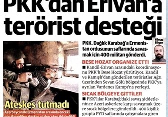 PKK Ermənistana dəstək üçün 400 terrorçu göndərib - “Yeni Şafak” qəzeti