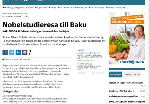 İsveçli həvəskarlar Azərbaycanda Nobel qardaşları irsini öyrənmək üçün Bakıya gələcəklər