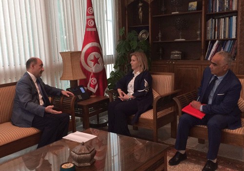 Nazir Əbülfəs Qarayev Tunis Respublikasına səfəri çərçivəsində turizm və əl işləri naziri ilə görüüb - Fotolar
