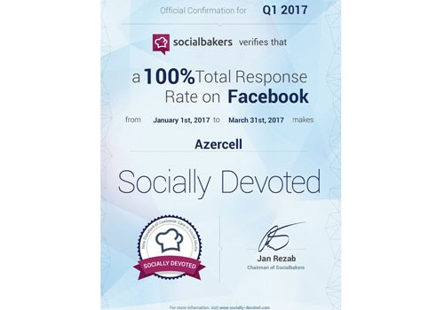 Azercell “Socially devoted” sertifikatına layiq görülüb - Foto