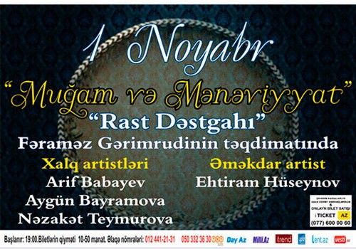 Heydər Əliyev Sarayında "Muğam və Mənəviyyat" konserti keçiriləcək