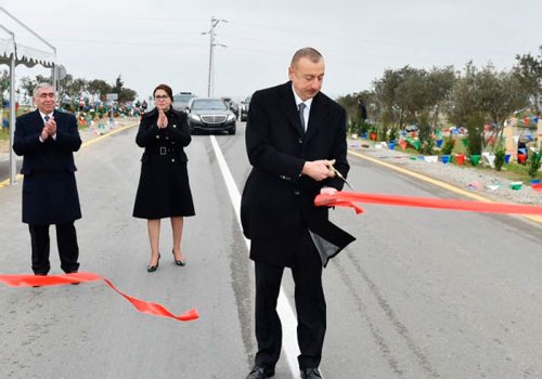Prezident İlham Əliyev Mehdiabad-Digah-Məmmədli yolunun açılışında iştirak edib - Fotolar