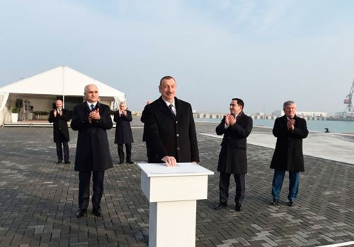Bakı Beynəlxalq Dəniz Ticarət Limani kompleksində RO-RO terminalının açılışı olub - Fotolar