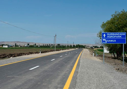 Prezident İlham Əliyev Goranboyda avtomobil yolunun açılışında iştirak edib
