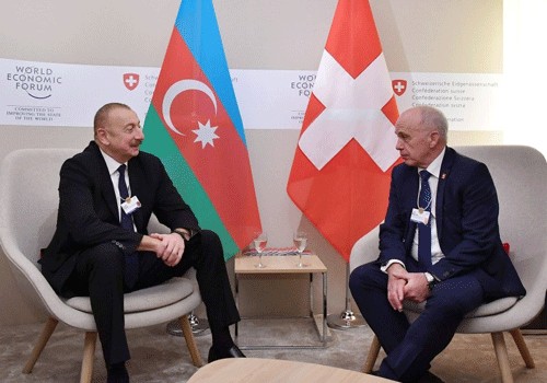 Azərbaycan Prezidenti ilə İsveçrə Prezidentinin görüşü olub