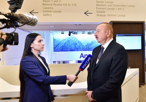 Prezident İlham Əliyevin Davosda “Rossiya 1” televiziya kanalına müsahibəsi