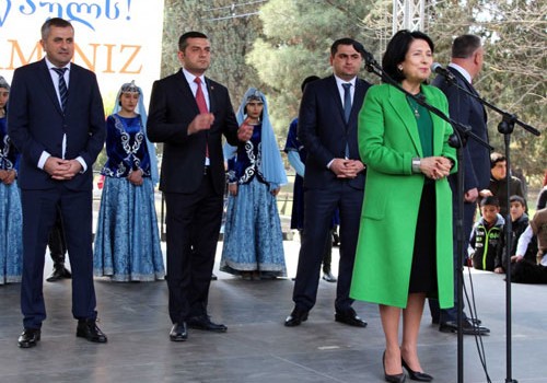 Gürcüstan Prezidenti Qardabanidə azərbaycanlıların Novruz şənliklərinə qatılıb