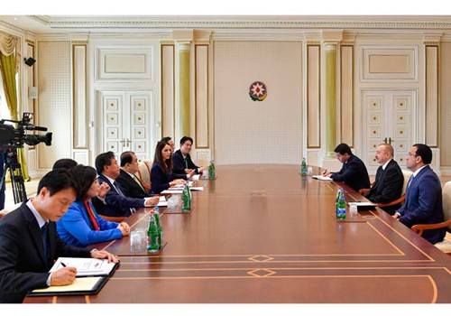 Prezident İlham Əliyev Koreya Respublikası Milli Assambleyasının sədrini qəbul edib
