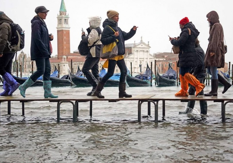 Venesiyada leysan yağışlar şəhərin 80 faizini basıb