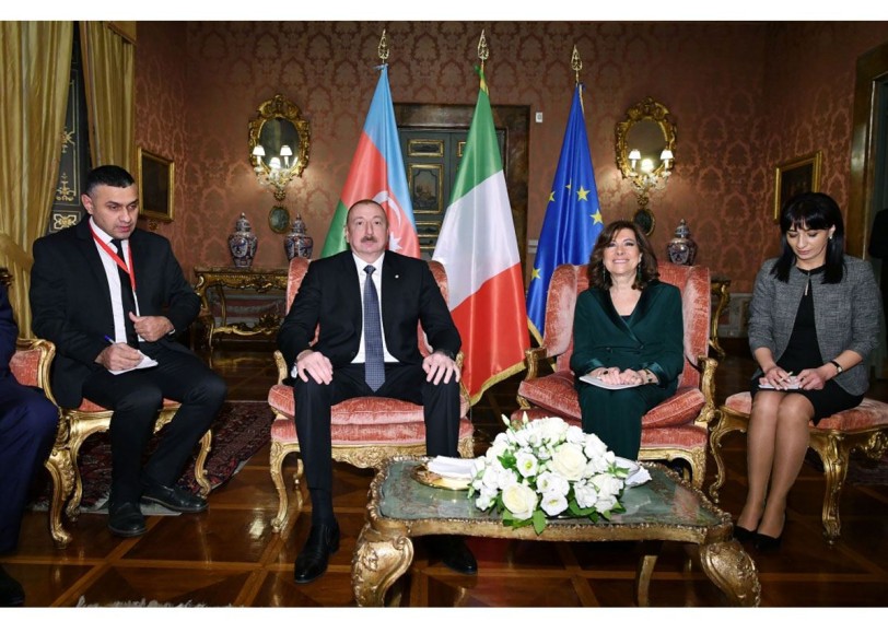 Azərbaycan Prezidenti İlham Əliyev İtaliya Senatının Sədri ilə görüşüb
