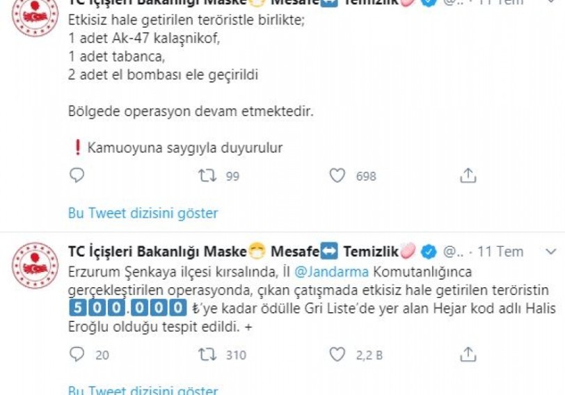 Türkiyədə və İraqın şimalında PKK-ya qarşı əməliyyatlar keçirilib