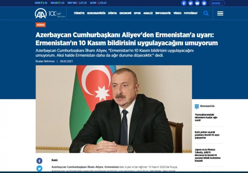 Prezident İlham Əliyevin mətbuat konfransı xarici ölkələrin mediasında geniş işıqlandırılıb
