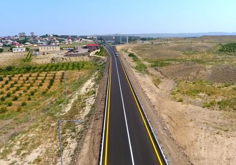 Prezident İlham Əliyev Goranboyda avtomobil yolunun açılışında iştirak edib