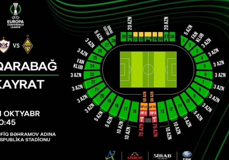 "Qarabağ" - "Kayrat" oyununun biletləri satışa çıxarılıb
