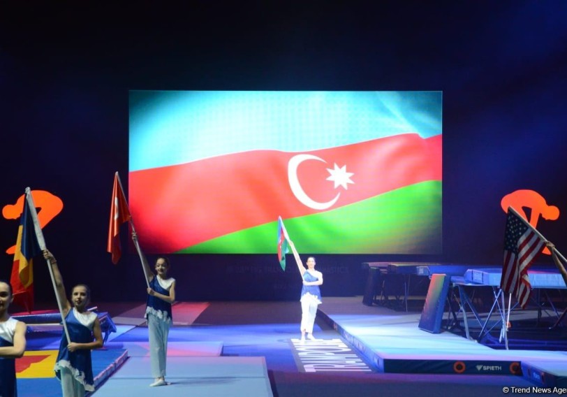 Bakıda Batut Gimnastikası üzrə 28-ci Dünya Yaş Qrupları Yarışlarının açılış mərasimi keçirilib