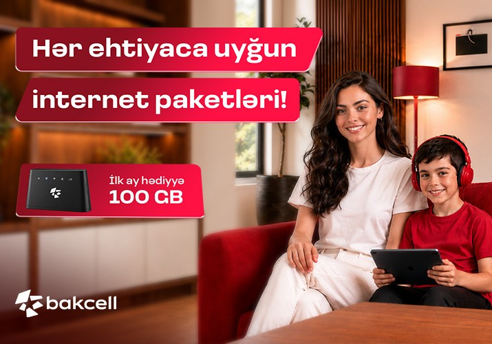 Bakcell-dən Wi-Fi modemi alın, ilk abunəliyiniz pulsuz olsun