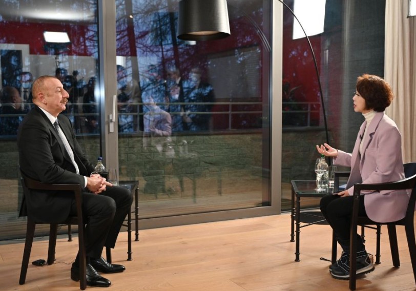 Prezident İlham Əliyev Davosda Çinin CGTN televiziya kanalına müsahibə verib - VİDEO