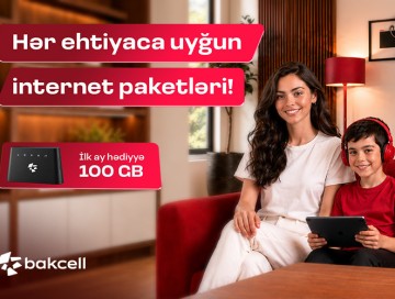 Bakcell-dən Wi-Fi modemi alın, ilk abunəliyiniz pulsuz olsun